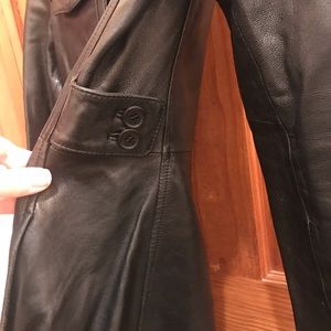 Super soft Kenneth Cole Knee length leather jacket